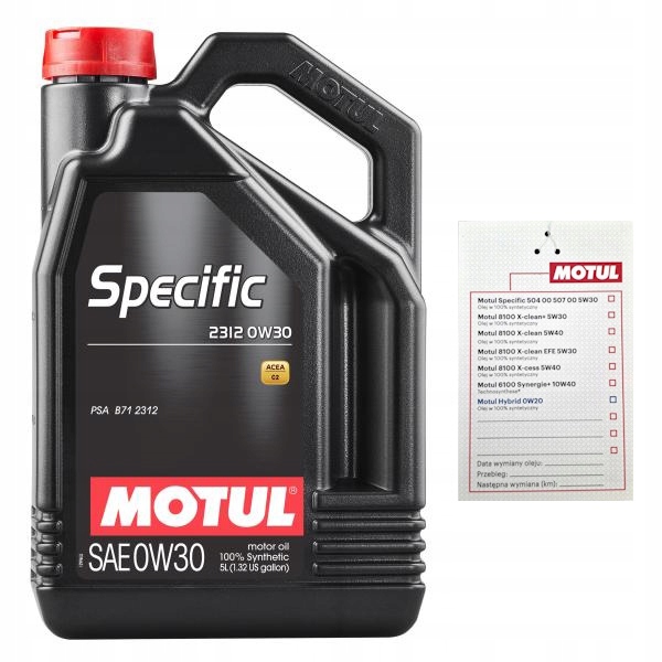 Olej Motul Specific 2312 0W30 5L 106414 do BlueHDi Psa B71 2312 Zawieszka