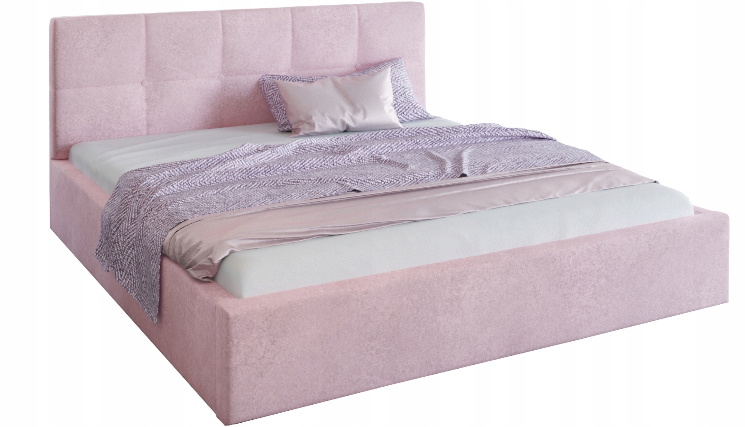 

Łóżko tapicerowane Rino 140x200 kolor różowy