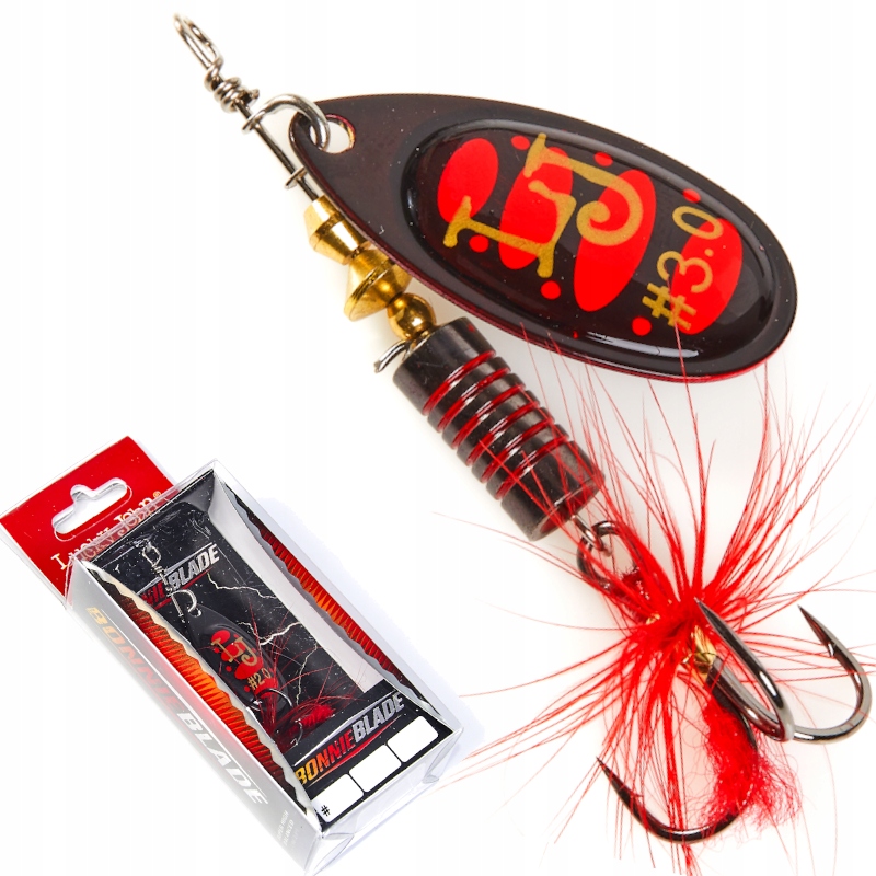 Błystka Obrotówka Z Chwostem Lucky John Bonnie Blade 2 009 Czarno-Czerwona