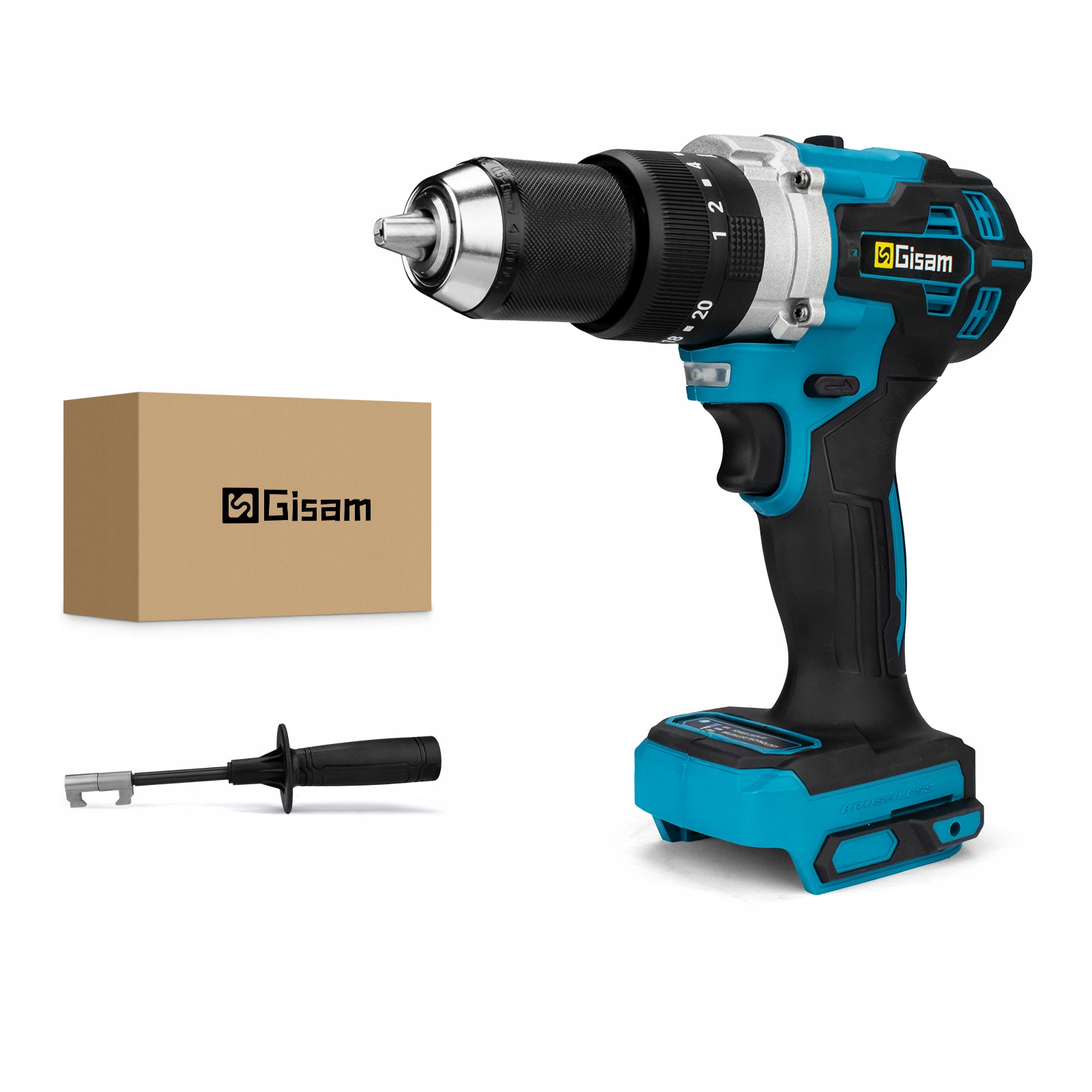 Wiertarko-wkrętarka udarowa akumulatorowa 13mm, wiertarka elektryczna, 20+3 ustawienia momentu obrotowego