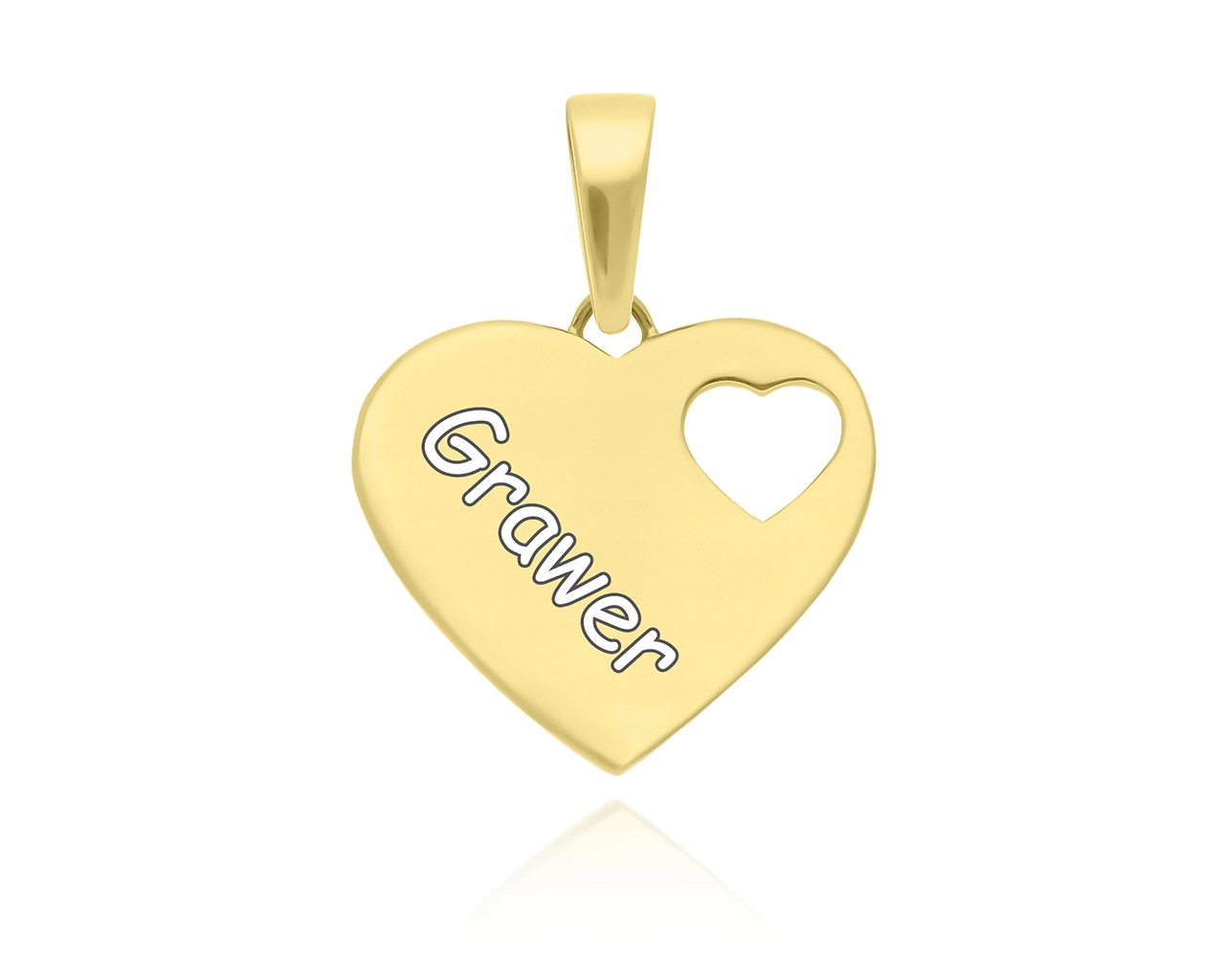 Zlatý přívěsek 585 Dámský srdce Gravírování přívěsek srdíčko