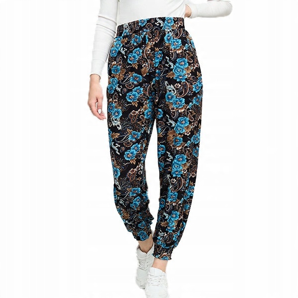 

KZ-908 Black Damskie Spodnie W Kwiaty XL/XXL - 43