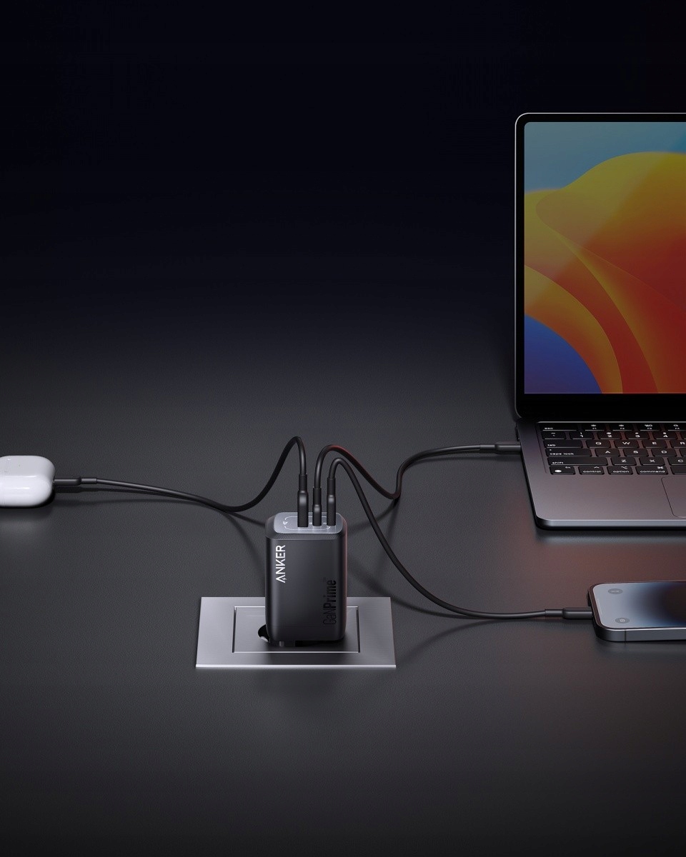 ANKER Ładowarka USB-C 100W GaN 3-Port Szybkie Ładowanie MacBook iPhone — miniatura 3