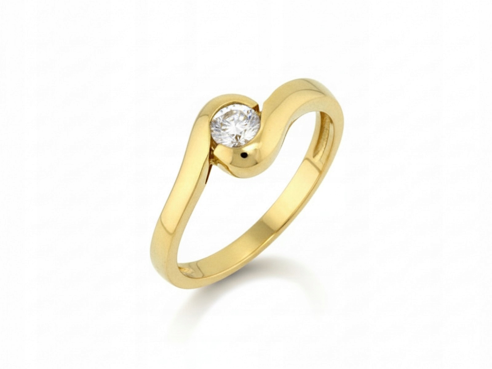 Dámský zlatý prstýnek 585 s zirkony, módní a elegantní