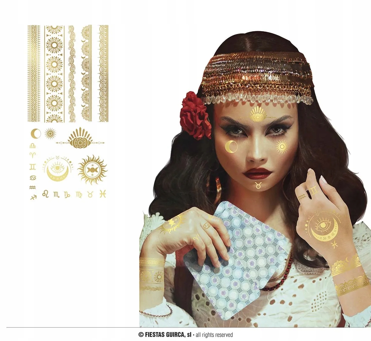 

Złote tatuaże tymczasowe zmywalne tatuaż złoty