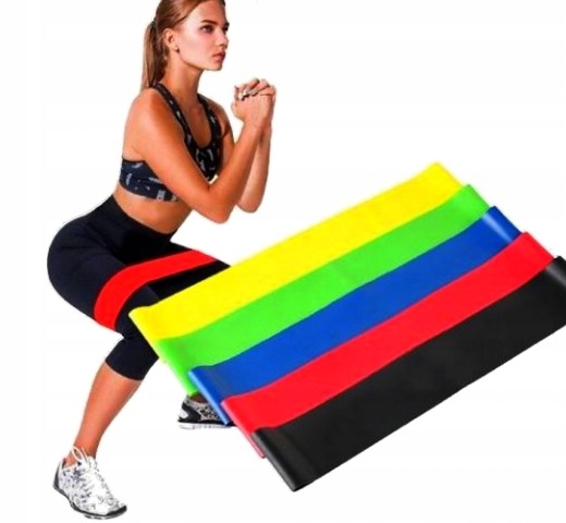 

Zestaw gum taśm do ćwiczeń gumy fitness 4 18 kg
