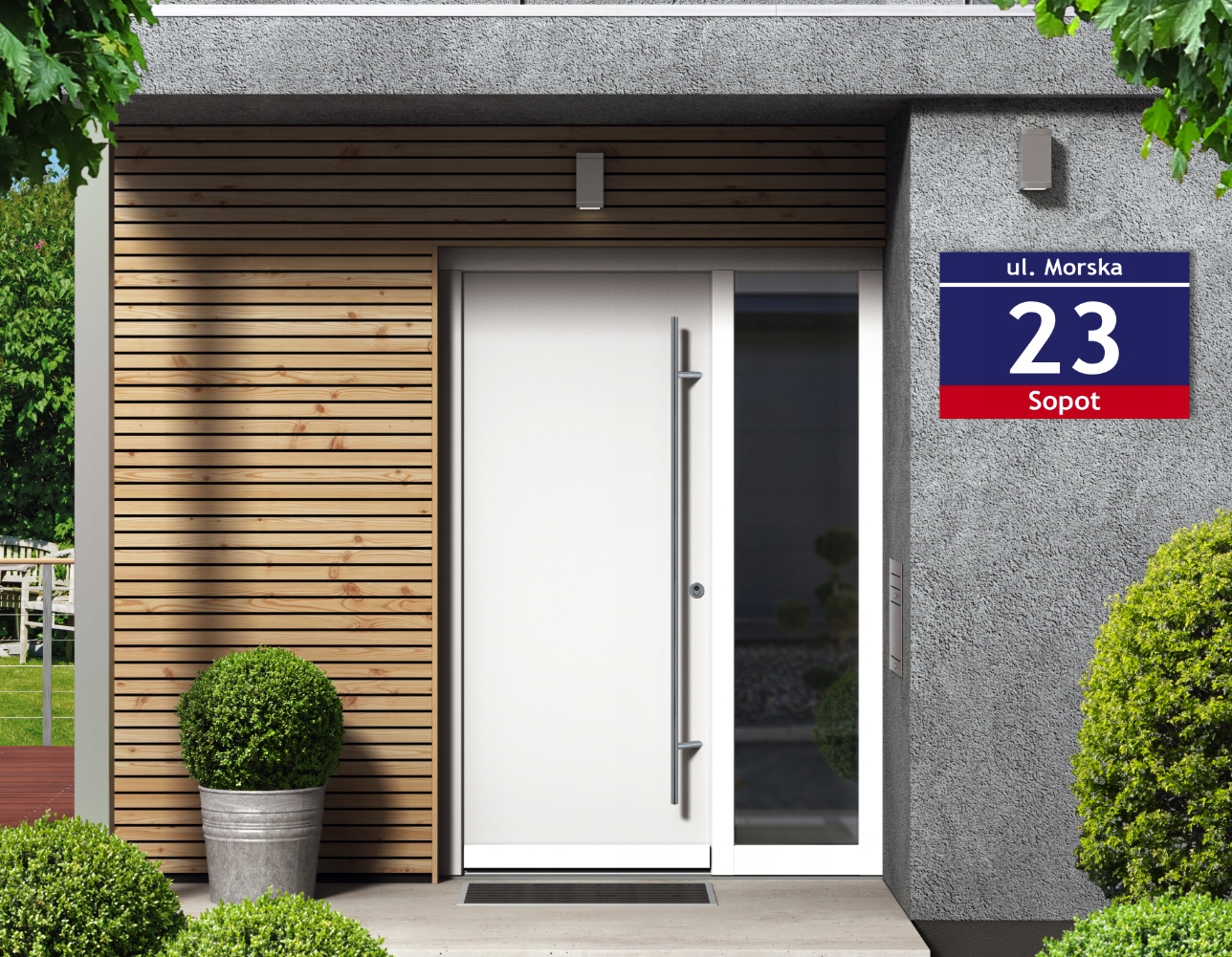 TABLICZKA ADRESOWA z numerem domu tablica 30x20 cm Wysokość produktu 20 cm