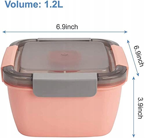 Lunchbox Mujuze 1200 Ml Růžový s přihrádkami na oběd do školy a kanceláře