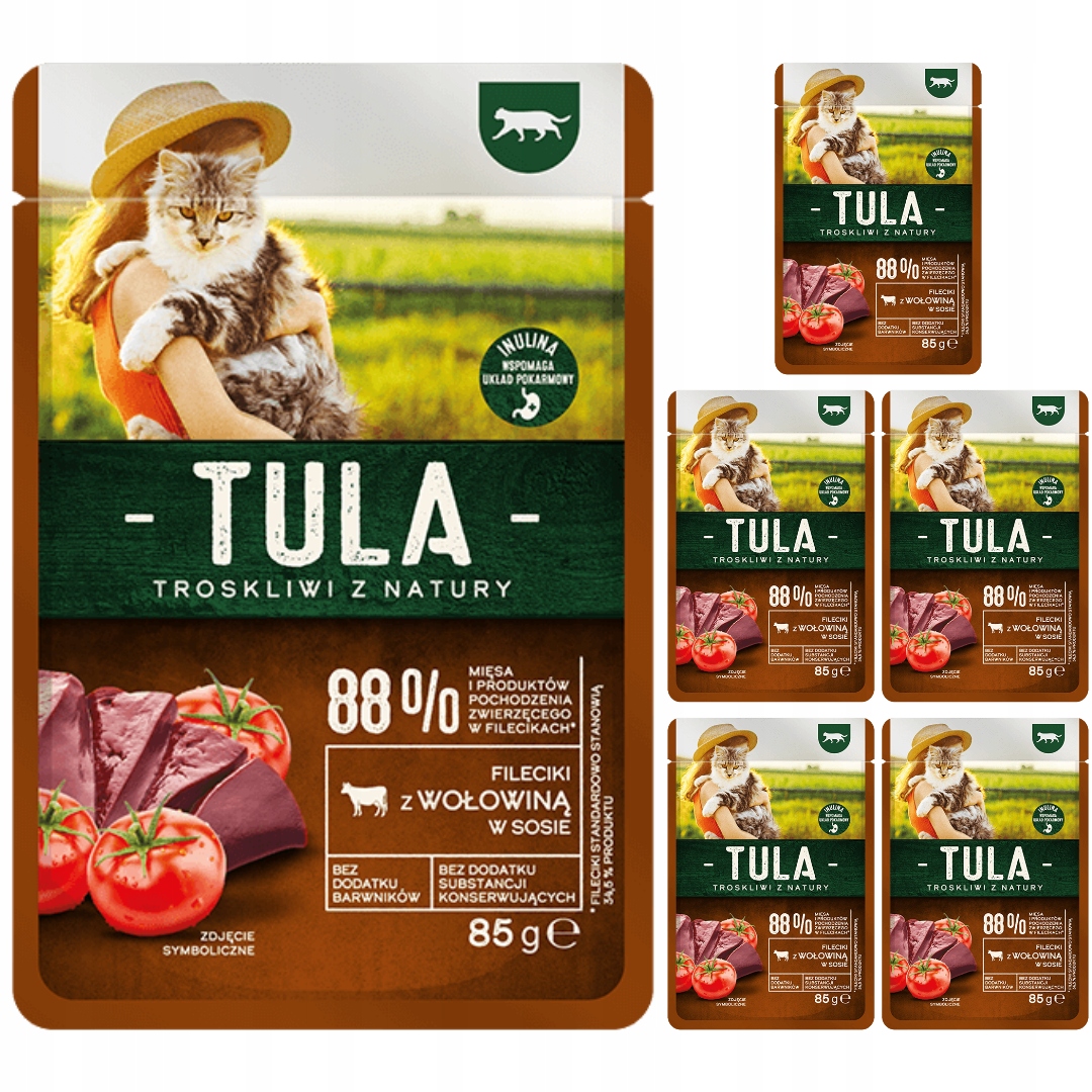 Levně Tula Krmivo pro kočky s rajčaty a bylinkami v omáčce