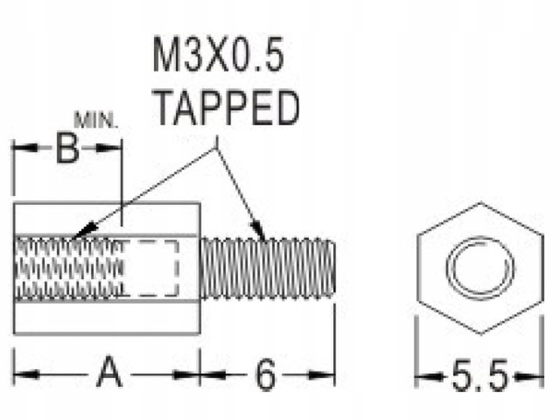 Tulejka poliamid L10mm M3 wew/zew TP10-10szt Producent Inna