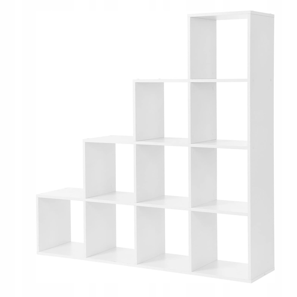 Regał SCHODKOWY KOSTKOWY półka szafka 10 półek otwarty NA KSIĄŻKI biały Kod producenta LBC10WTV1