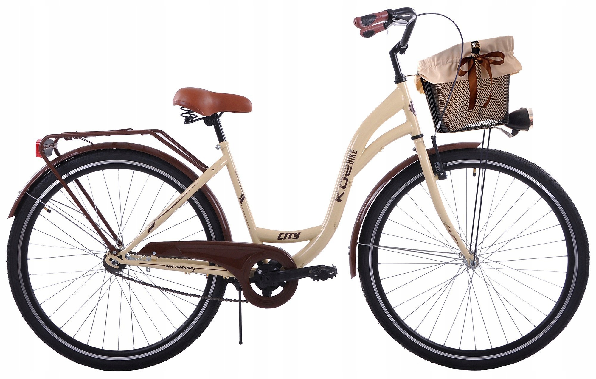 Rower miejski damski damka 26 Kozbike kremowo-brązowy rama 18" na komunię