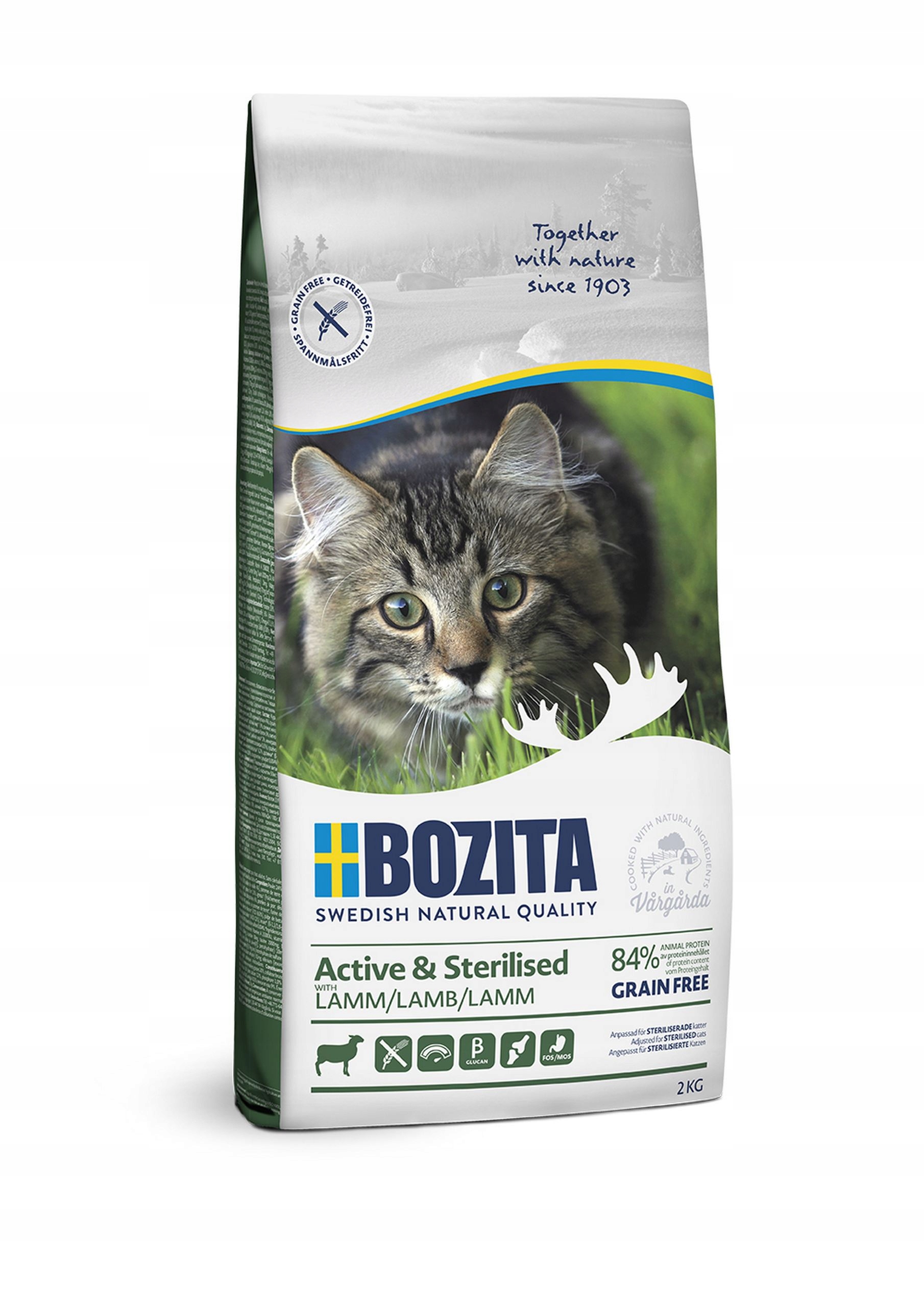 Suché krmivo Bozita Active &amp; Sterilised bez obilovin s jehněčím masem 2 kg
