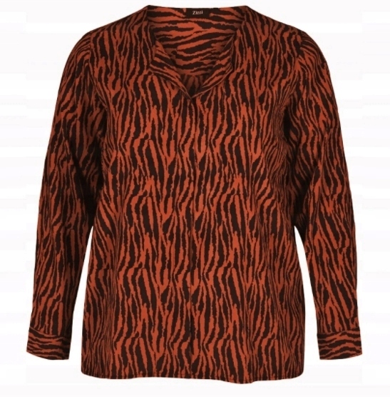 

ZZ8 Zizzi Bluzka Koszulowa Zebra Zapinana 46 48