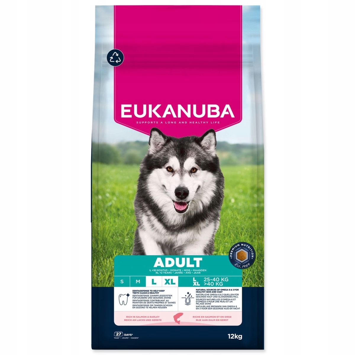 Levně Krmivo Eukanuba Adult Large rich in salmon and barley 12kg