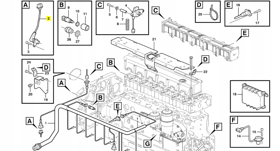CZUJNIK POLOZENIA WALKA VOLVO KOPARKA LADOWARKA Machine type Excavator Loader