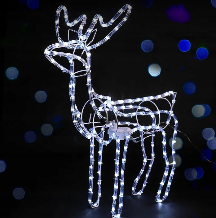 RENIFER LED ŚWIECĄCY OZDOBA ŚWIĄTECZNA ZEW LAMPKI BIAŁY ZIMNY Rodzaj figura świetlna