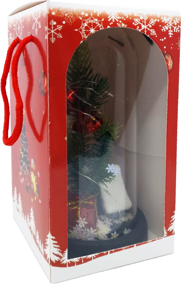 CHOINKA W SZKLE PODŚWIETLONA LED OZDOBA ŚWIĄTECZNA Materiał podstawy tworzywo sztuczne