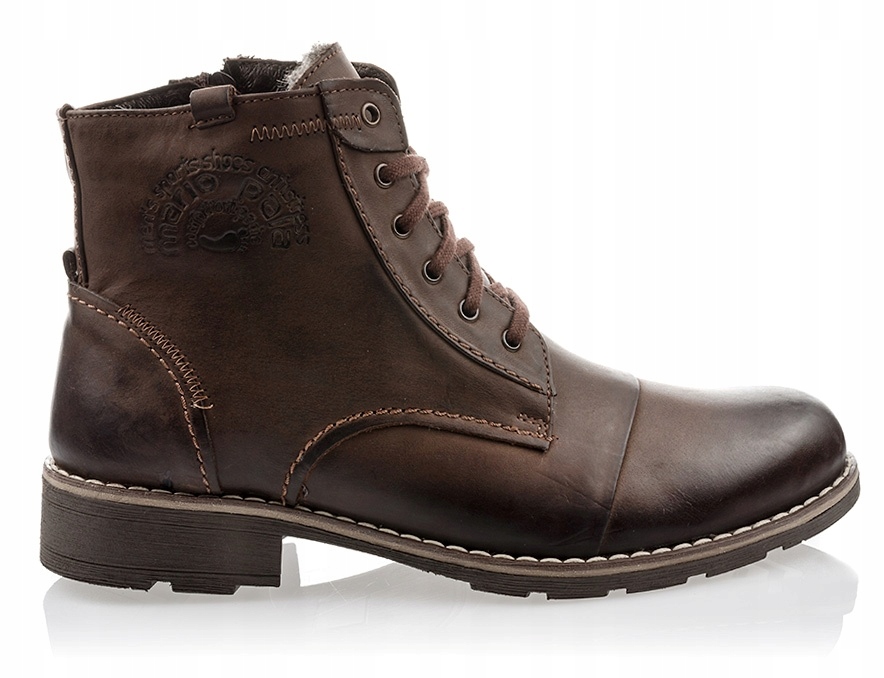 

Ocieplane Sztyblety Skóra 312 Brąz Polskie 46