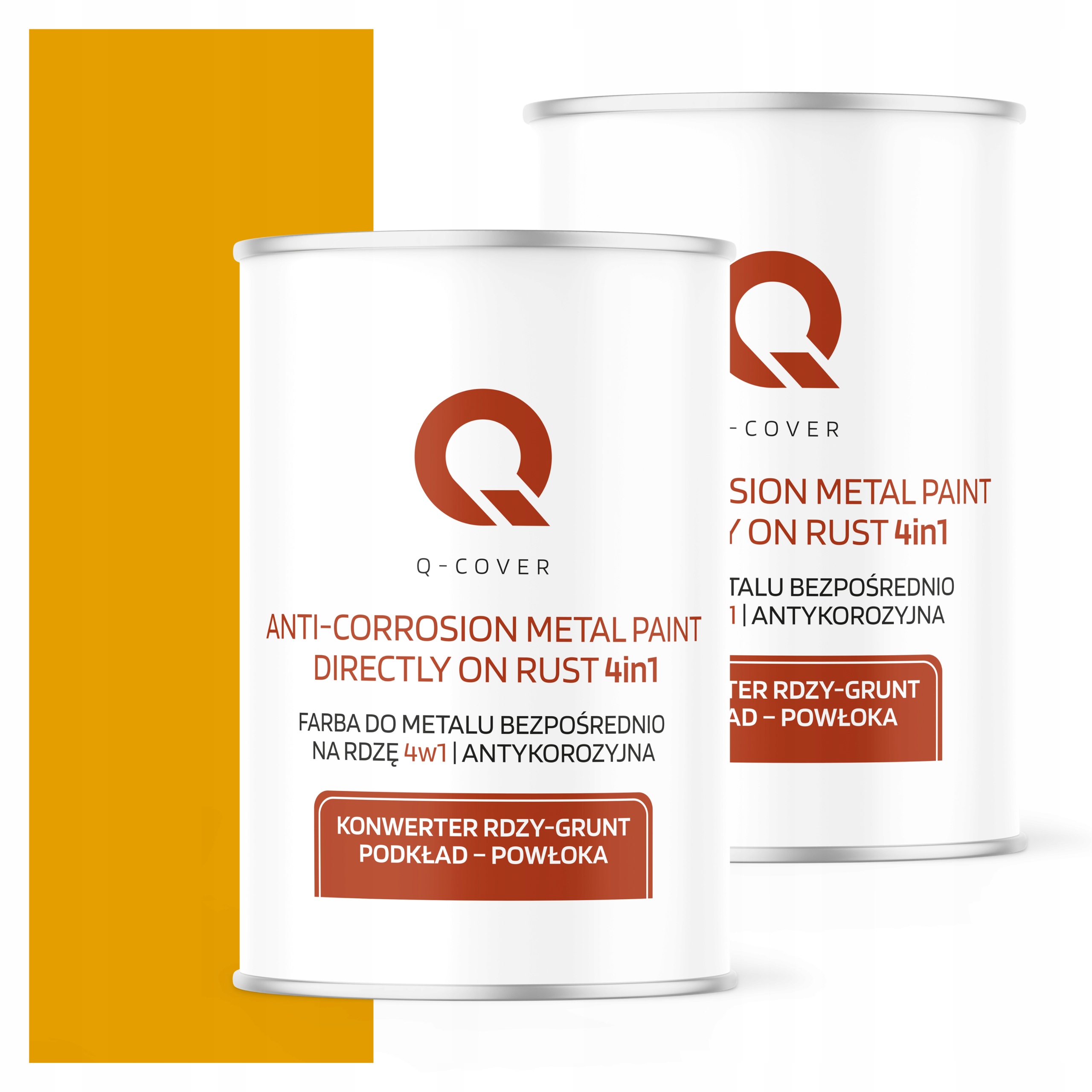 Farba Priamo na hrdzu Kov Pozinkovaná Oceľ 1L 4v1 Vysoký Lesk Žltá Zlatá