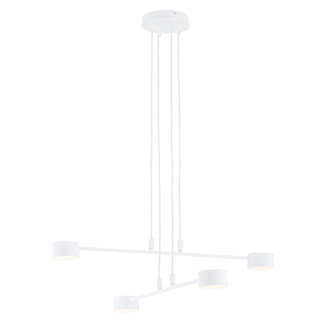 Štvoritá minimalistická závesná lampa biela 70 cm do jedálne, 4 body Emibig