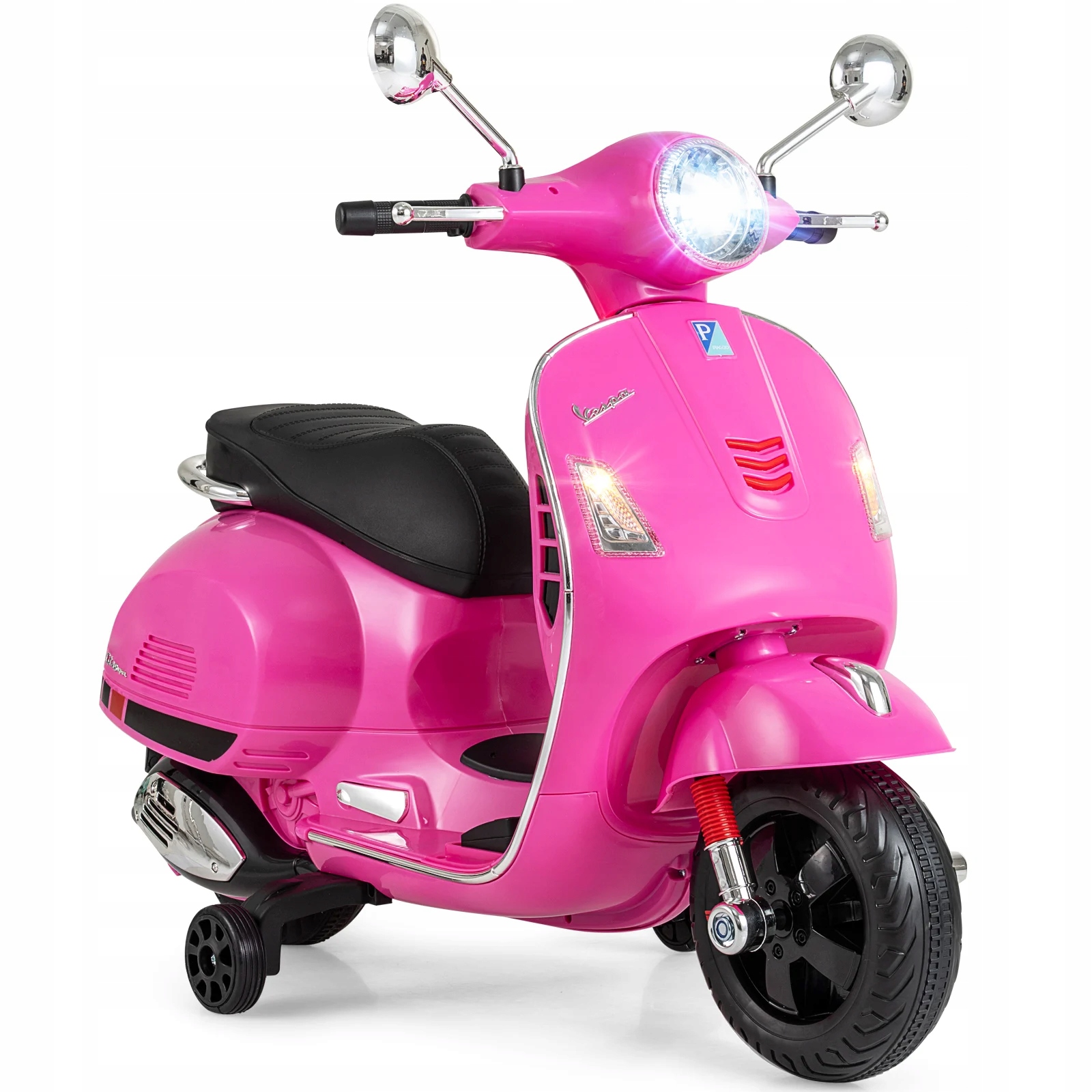 Dziecięcy motocykl elektryczny Vespa dla dziecka akumulator różowa do 30kg