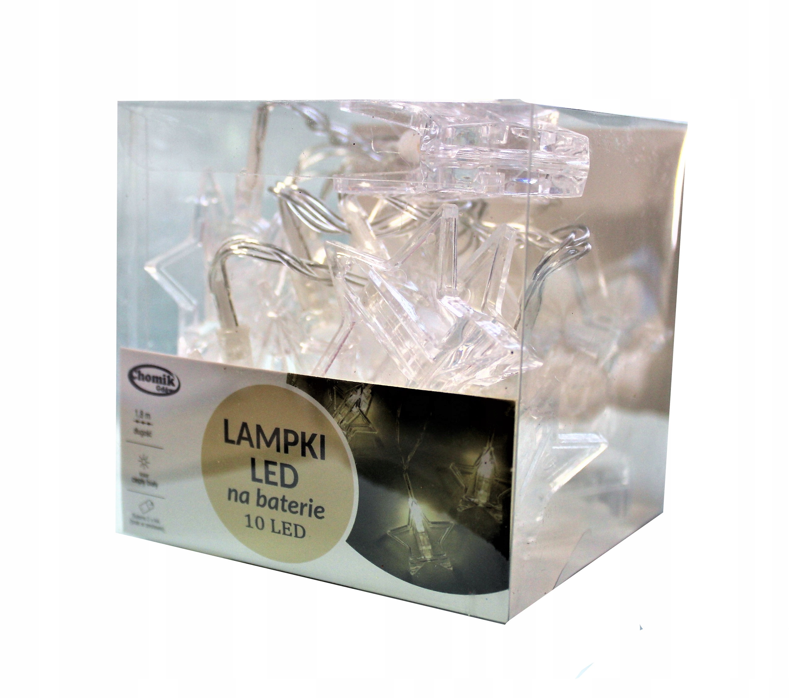 

Lampki na baterie 10 Led gwiazdki biały ciepły