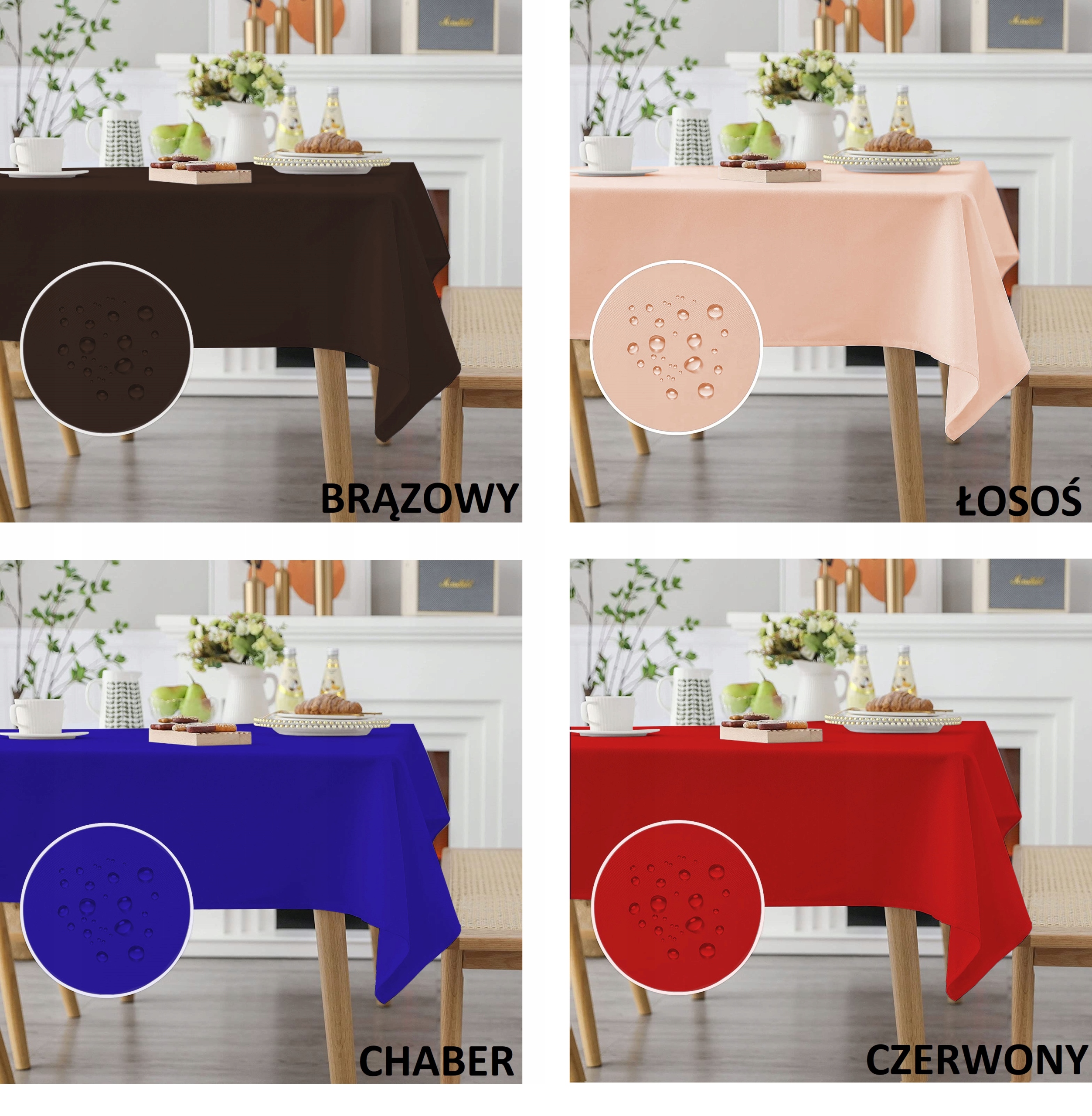 OBRUS DIAMOND PLAMOODPORNY 110x160 GRUBY KOLORY Typ obrus