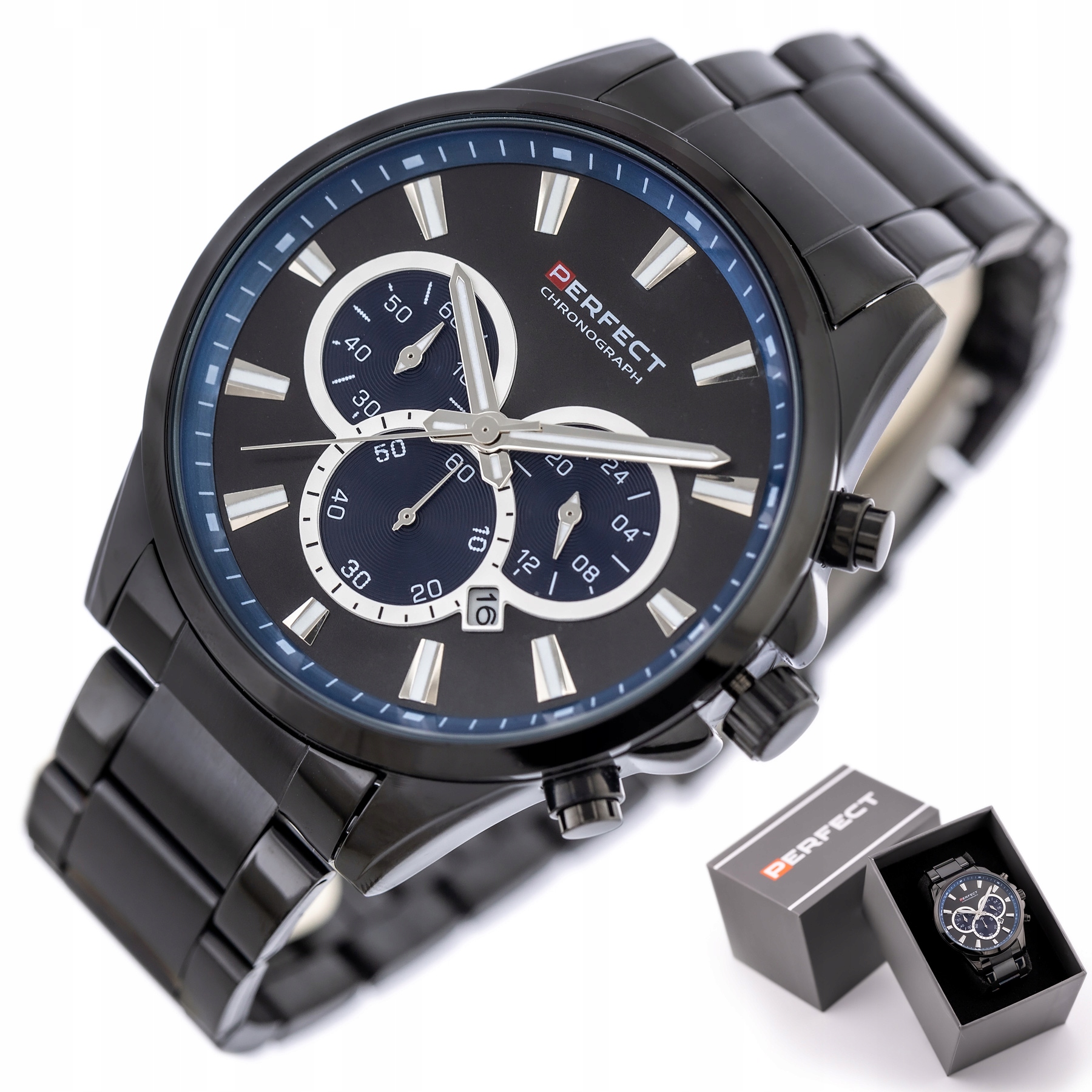 Pánské Hodinky Perfect CH01M-01 Chronograf Box