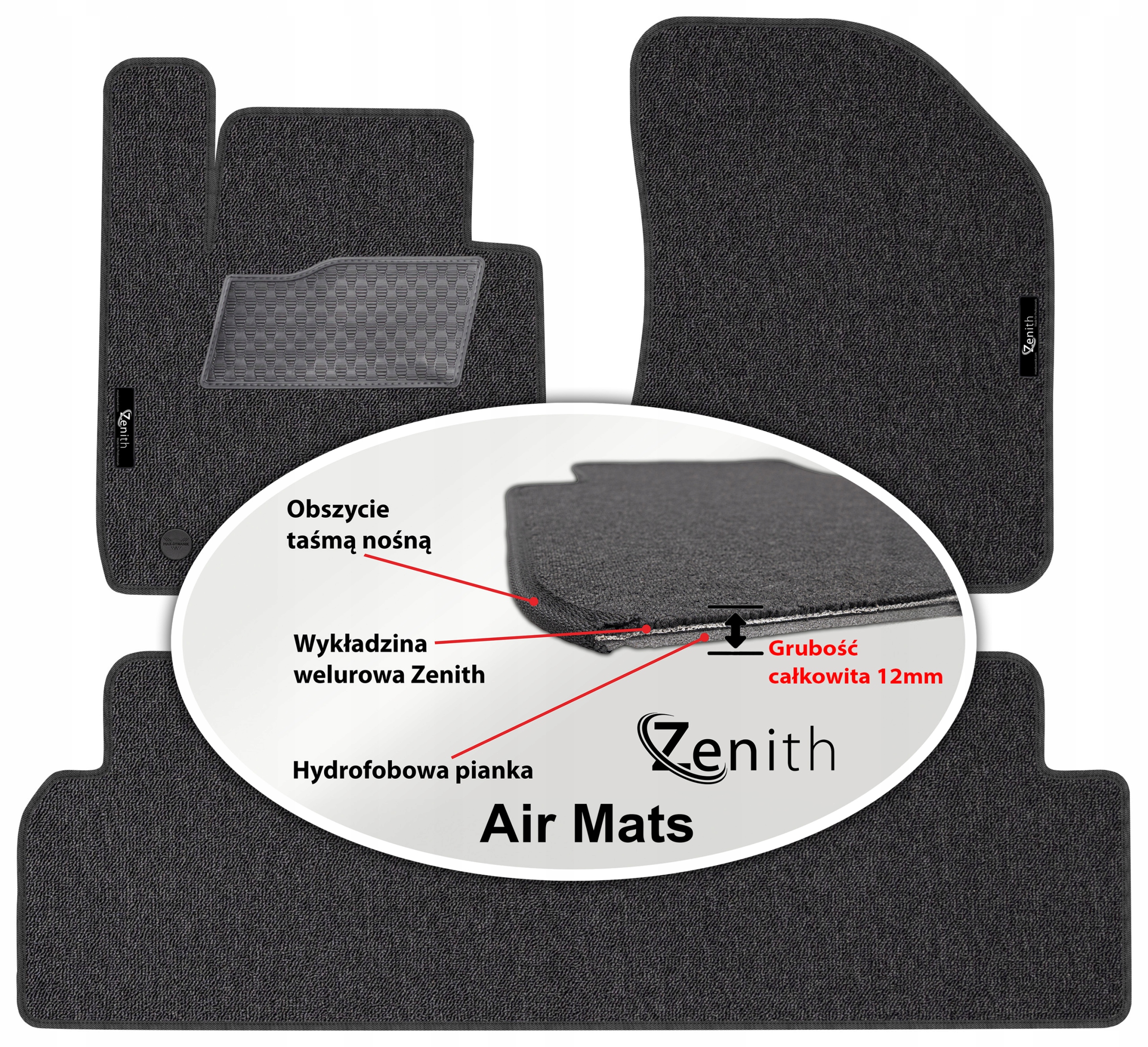 Kia Carens III 5os 2013-2018 Velúrové koberčeky do auta Zenith Air Mats