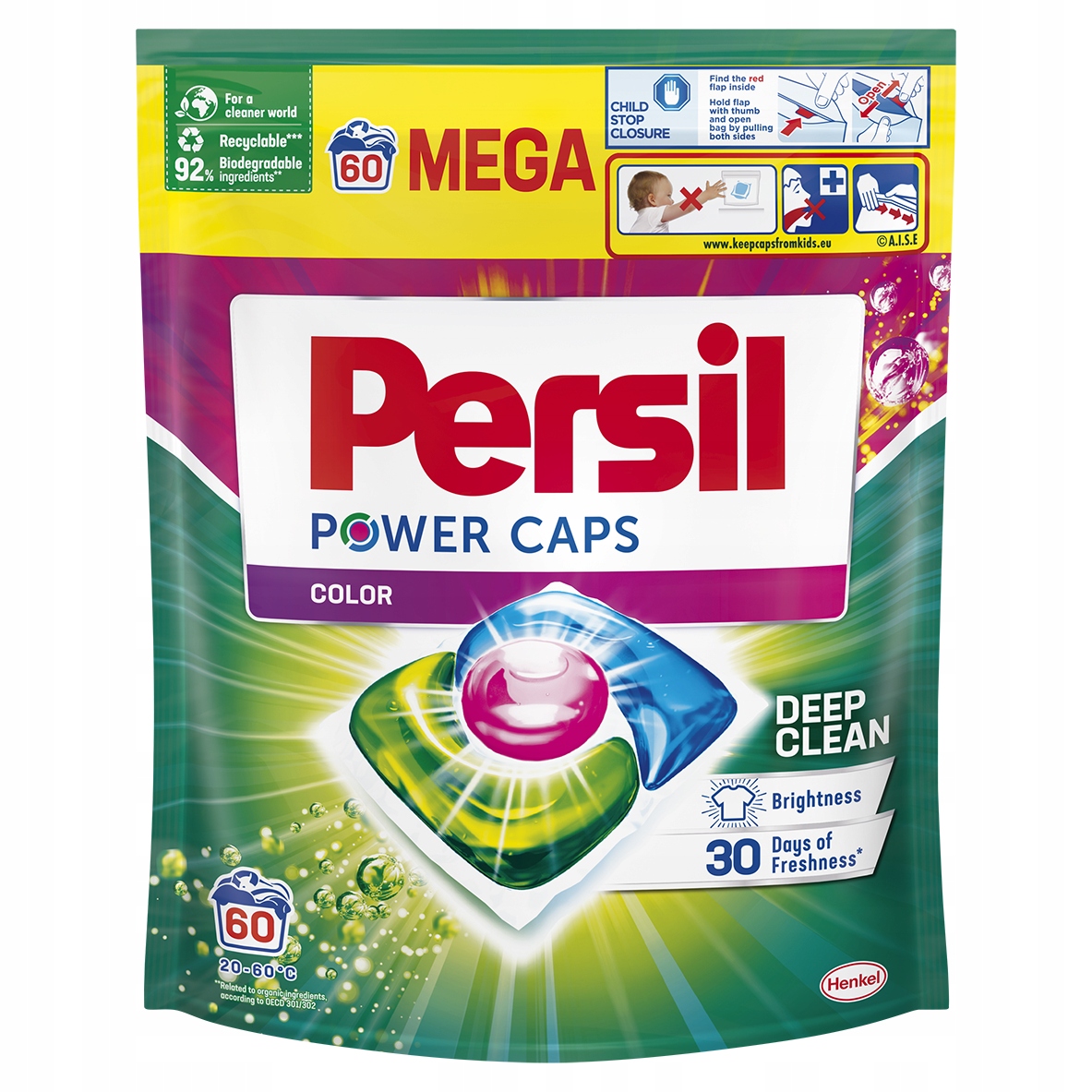 Persil Power Caps Kapsle na praní barev 60 ks Dárek x2