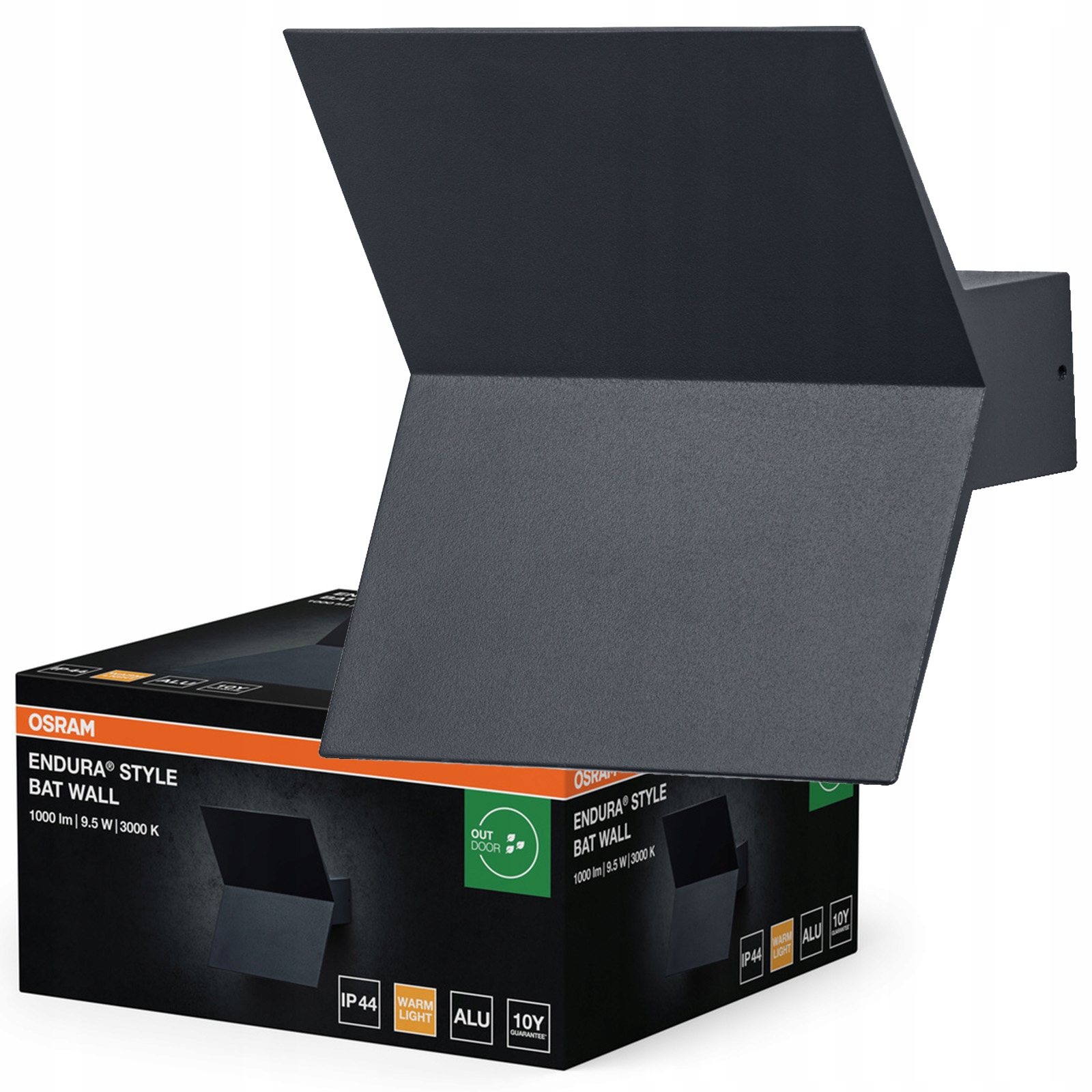 Záhradné nástenné svietidlo Vonkajšia Led lampa 9.5W 580lm 3000K šedá IP44 Endura