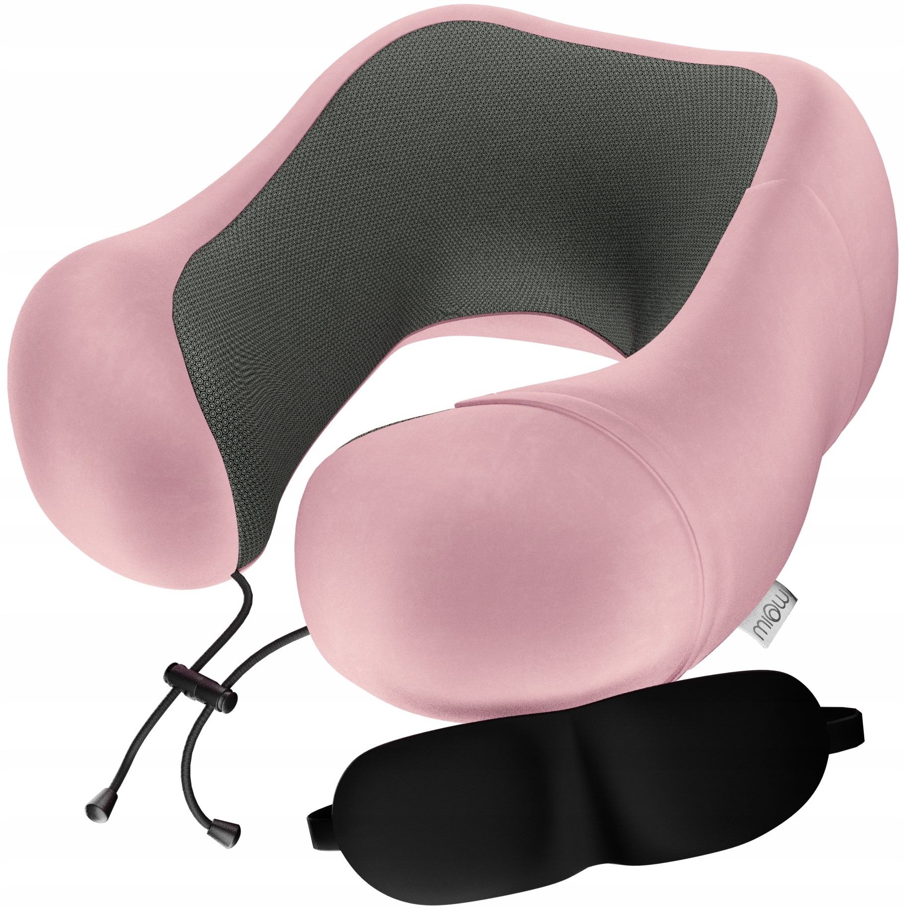 Poduszka podróżna turystyczna szyję Miowi Różowa