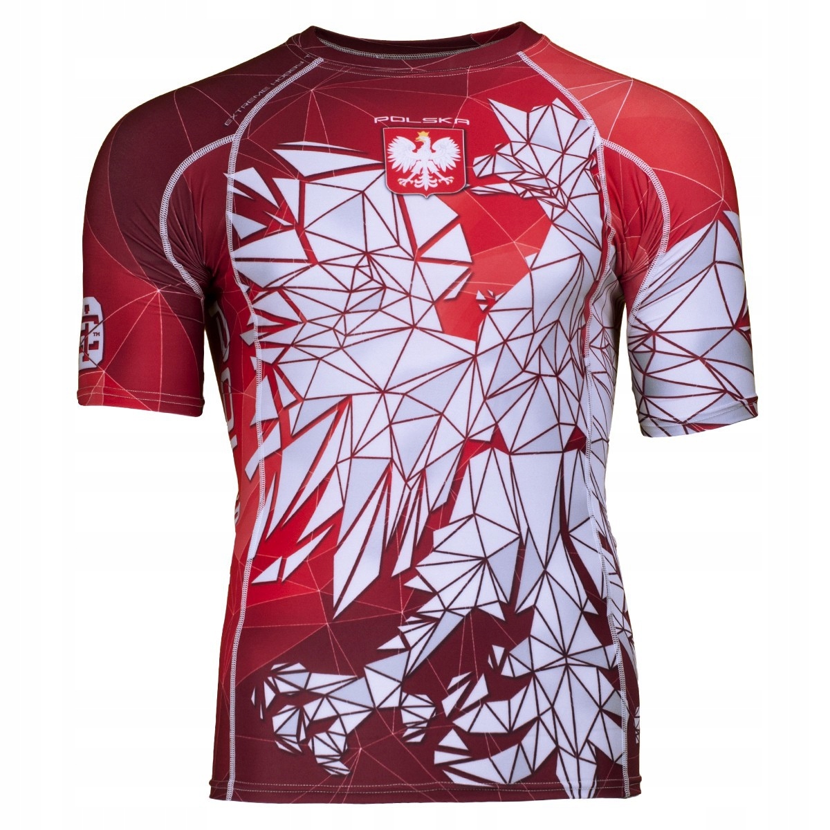 Koszulka Rashguard Męski Termoaktywny Polska red M