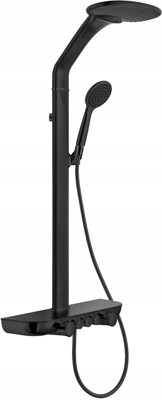 Mexen Bolt čierna dažďová sprchová sada s batériou a funkčným dizajnom