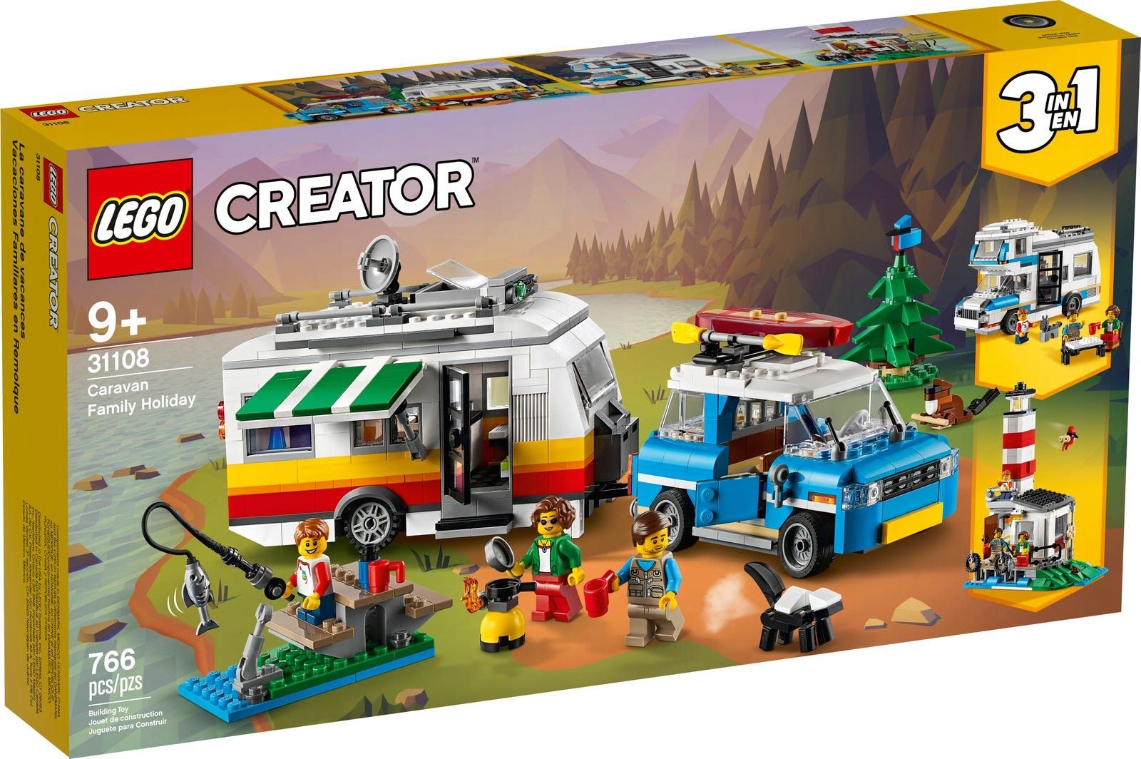 Originální Lego 31108 Creator 3v1 Prázdninový kemp s rodinou Stavebnice Velké