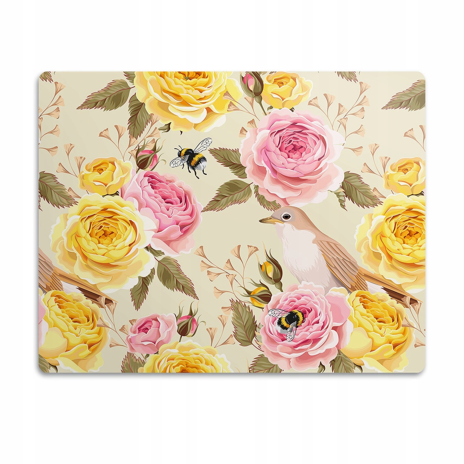 Levně Pod misky ochranná podložka pro psa Žluté růže 90x60cm