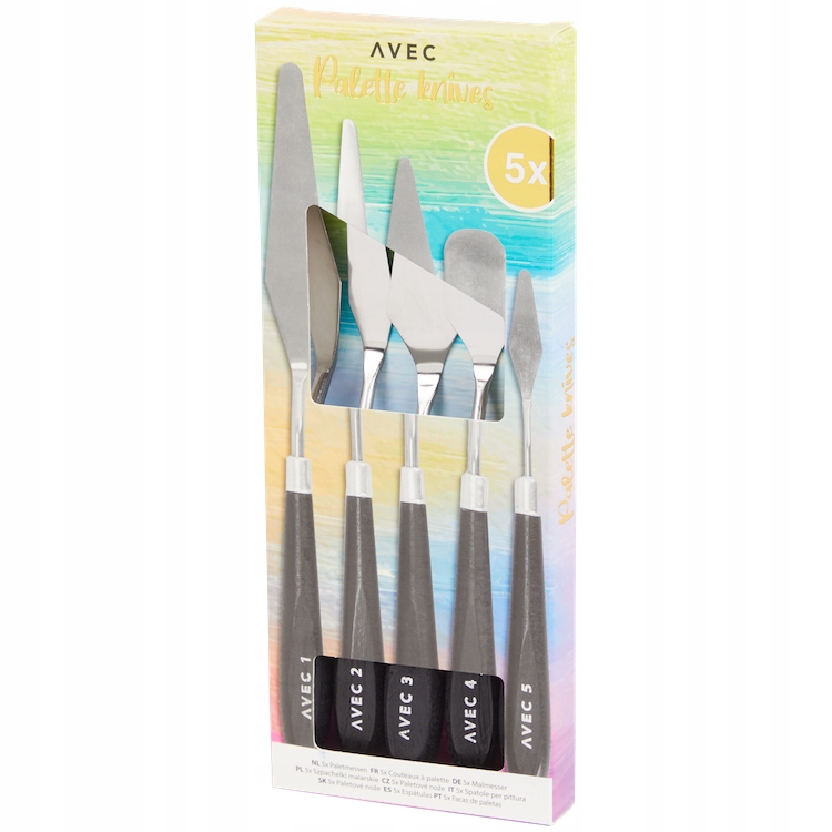 Szpachelki malarskie Zestaw 5 szpachelek malarskich Różne kształy rozmiary EAN (GTIN) 4060411101235