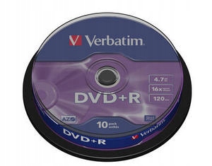 Dvd+r Verbatim 4.7GB x16 Cake *10