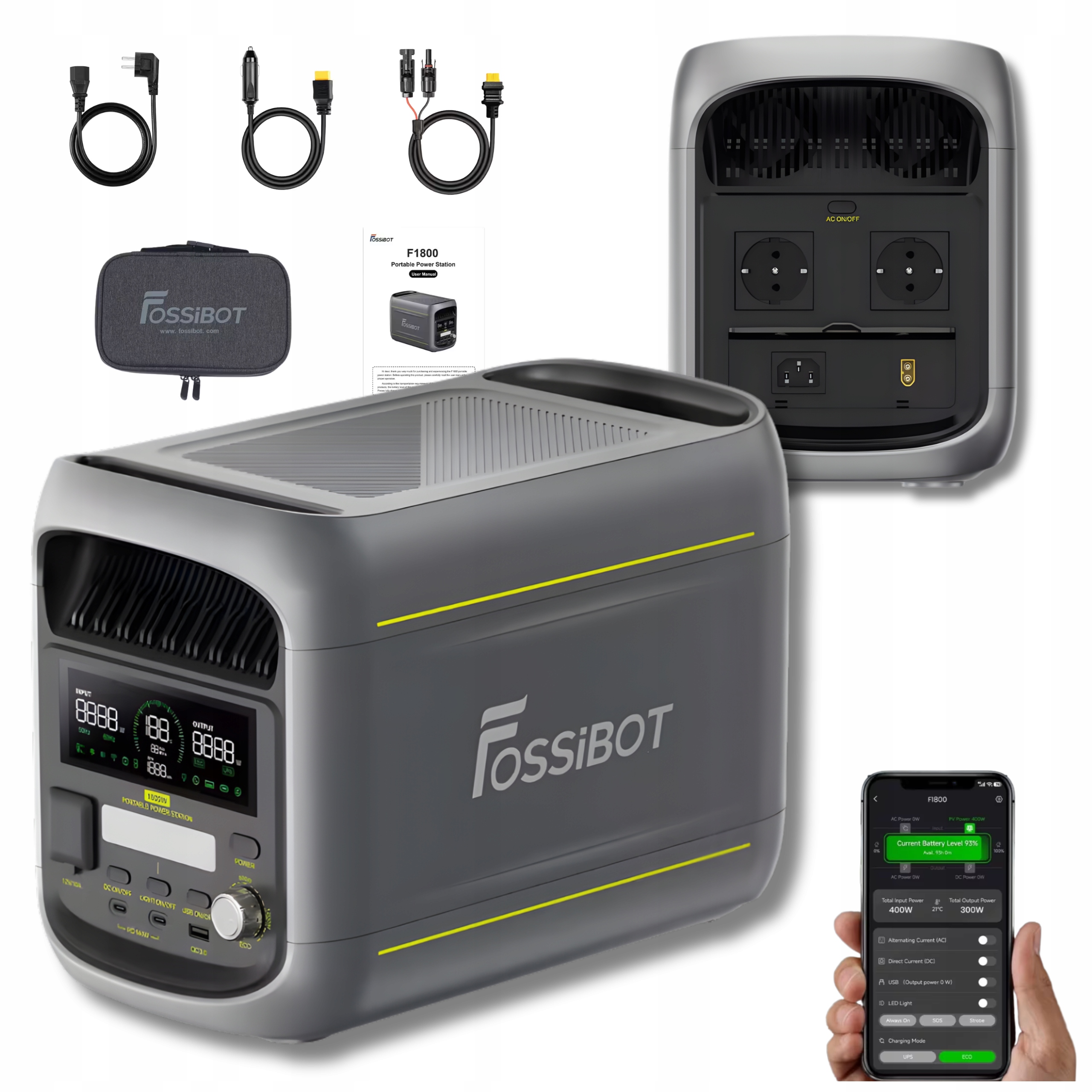 Přenosná napájecí stanice Fossibot F1800 1024Wh 1800W Zásobník proudu App Bt