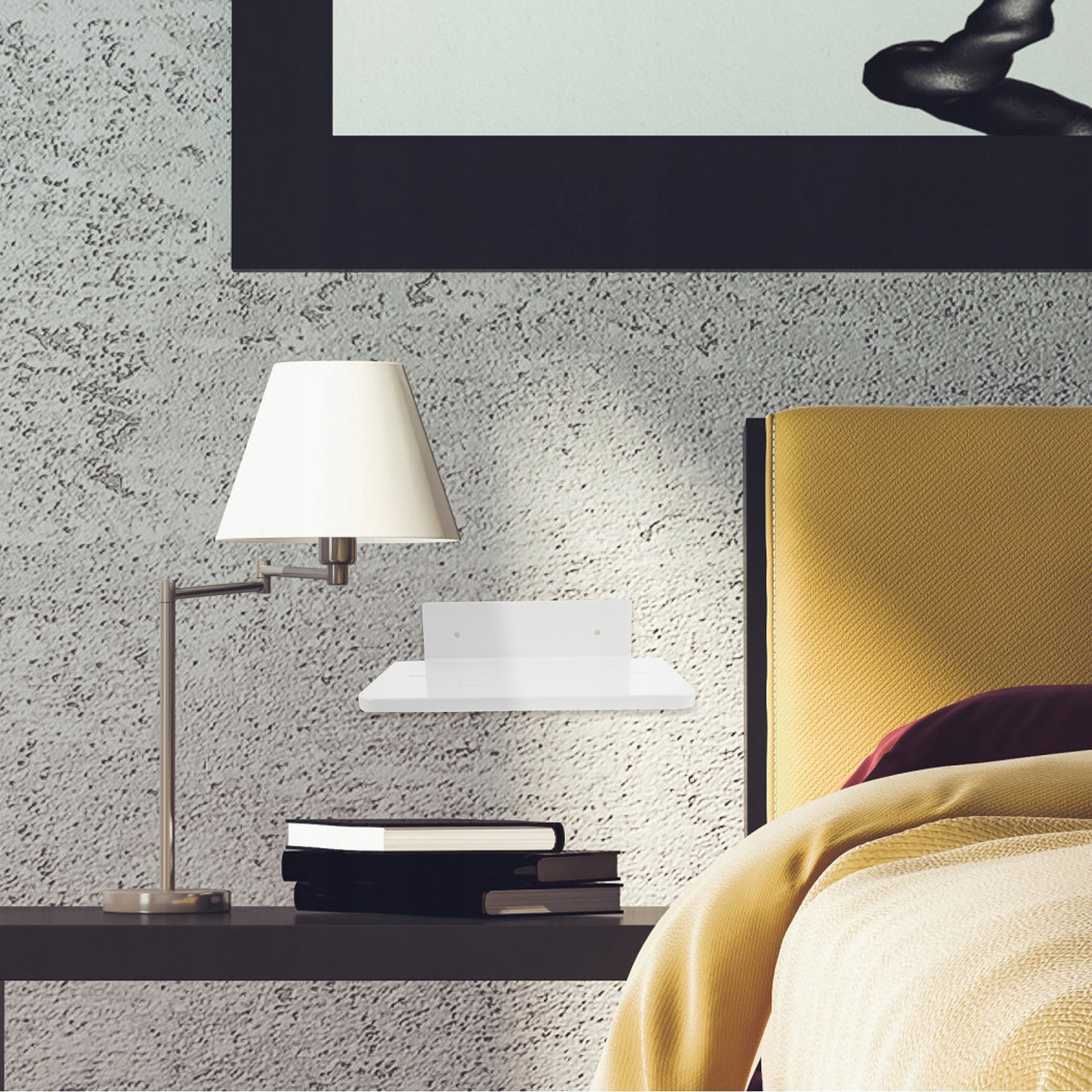 PÓŁKA WISZĄCA NA ŚCIANIE MAŁY STOJAK Z TWORZYWA SZTUCZNEGO Liczba elementów w zestawie 0 szt.