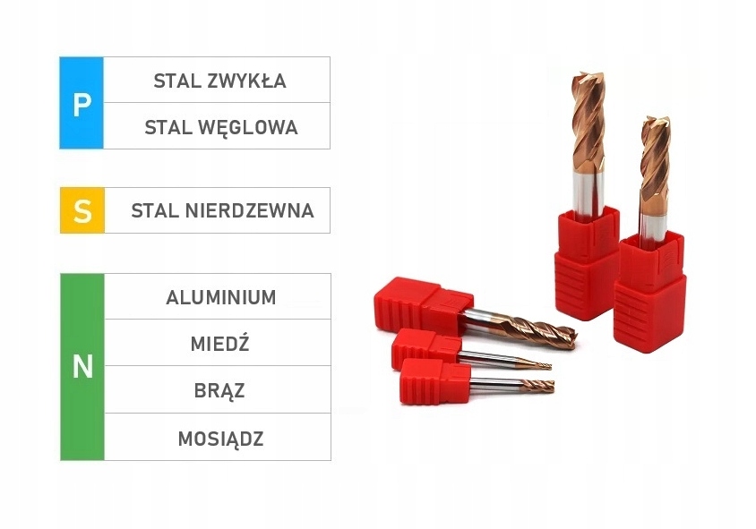 FREZ WĘGLIKOWY VHM MTS fi 4mm 100L długi 55HRC 4P Kod producenta 04-4F4D100L 55HRC