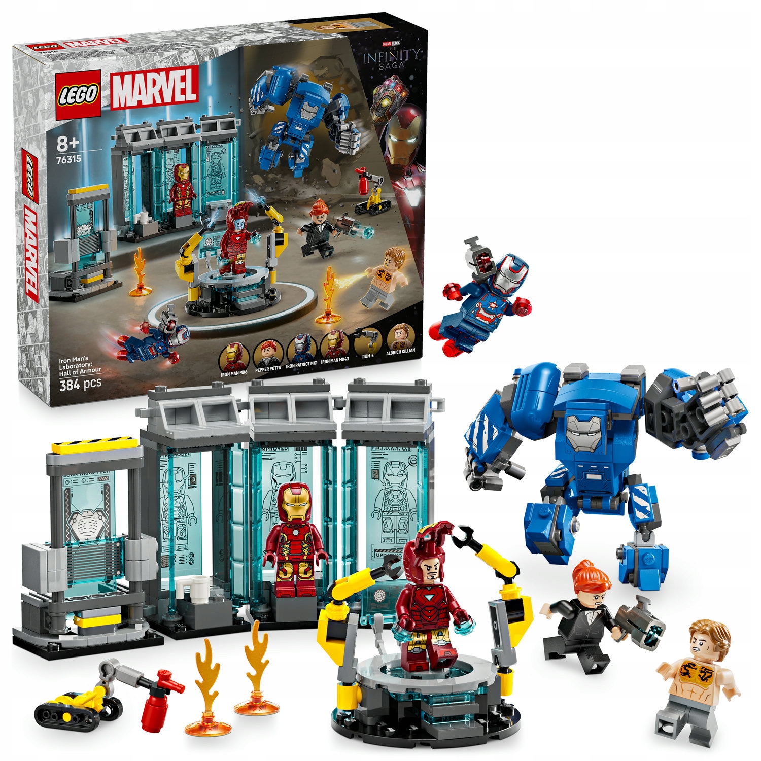Lego Marvel 76315 Iron Man a jeho laboratoř: Síň brnění