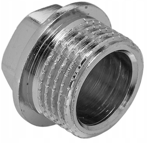 KOREK ZAŚLEPKA MOSIĘŻNA CHROMOWANA CHROM 1/2" GZ DN15 CALA WKRĘCANY SOLIDNY