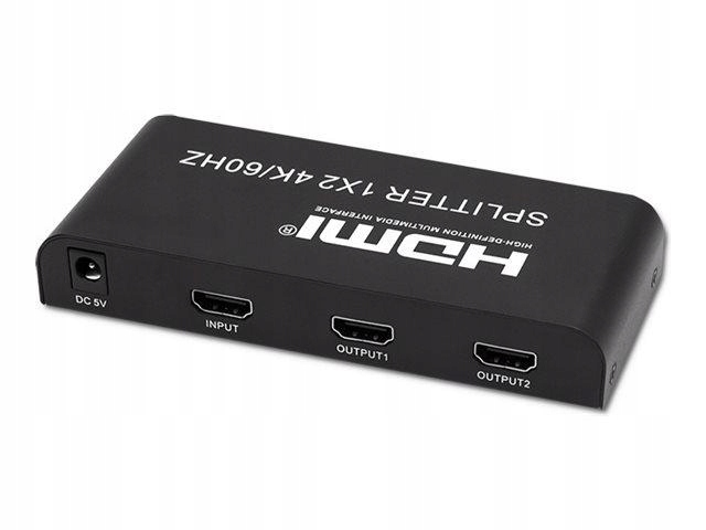 Qoltec 51797 Aktywny rozdzielacz Splitter 2 x Hdmi 4K x 2K 6Gb/s 60Hz