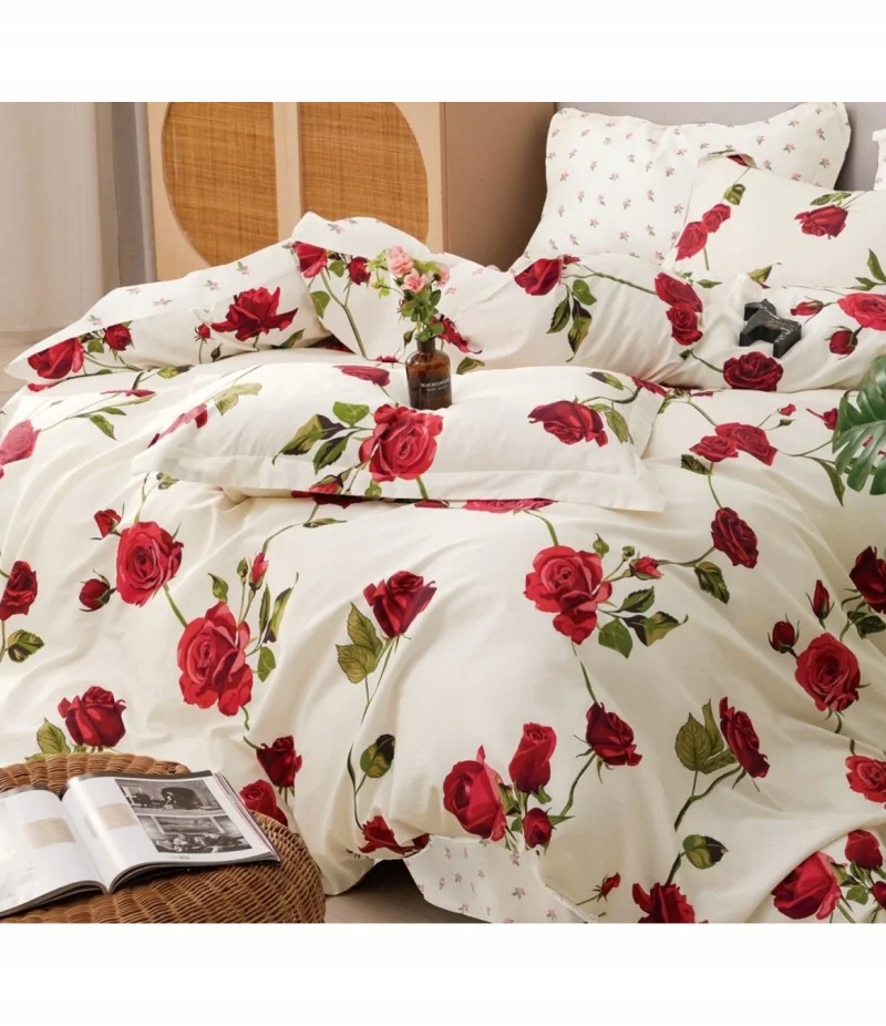 Pościel 220x200 Dwustronna Bawełna Satynowa Collection World Czerwone Róże