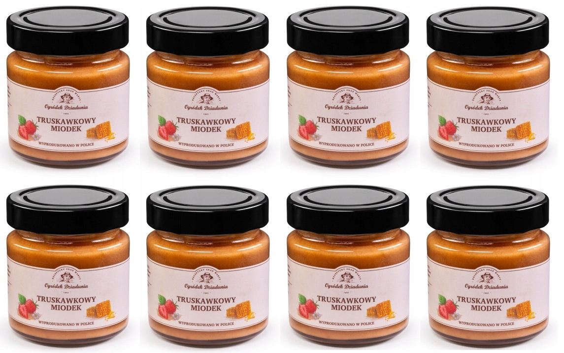 8x 250g Ogródek Dziadunia Miodek truskawkowy Karton
