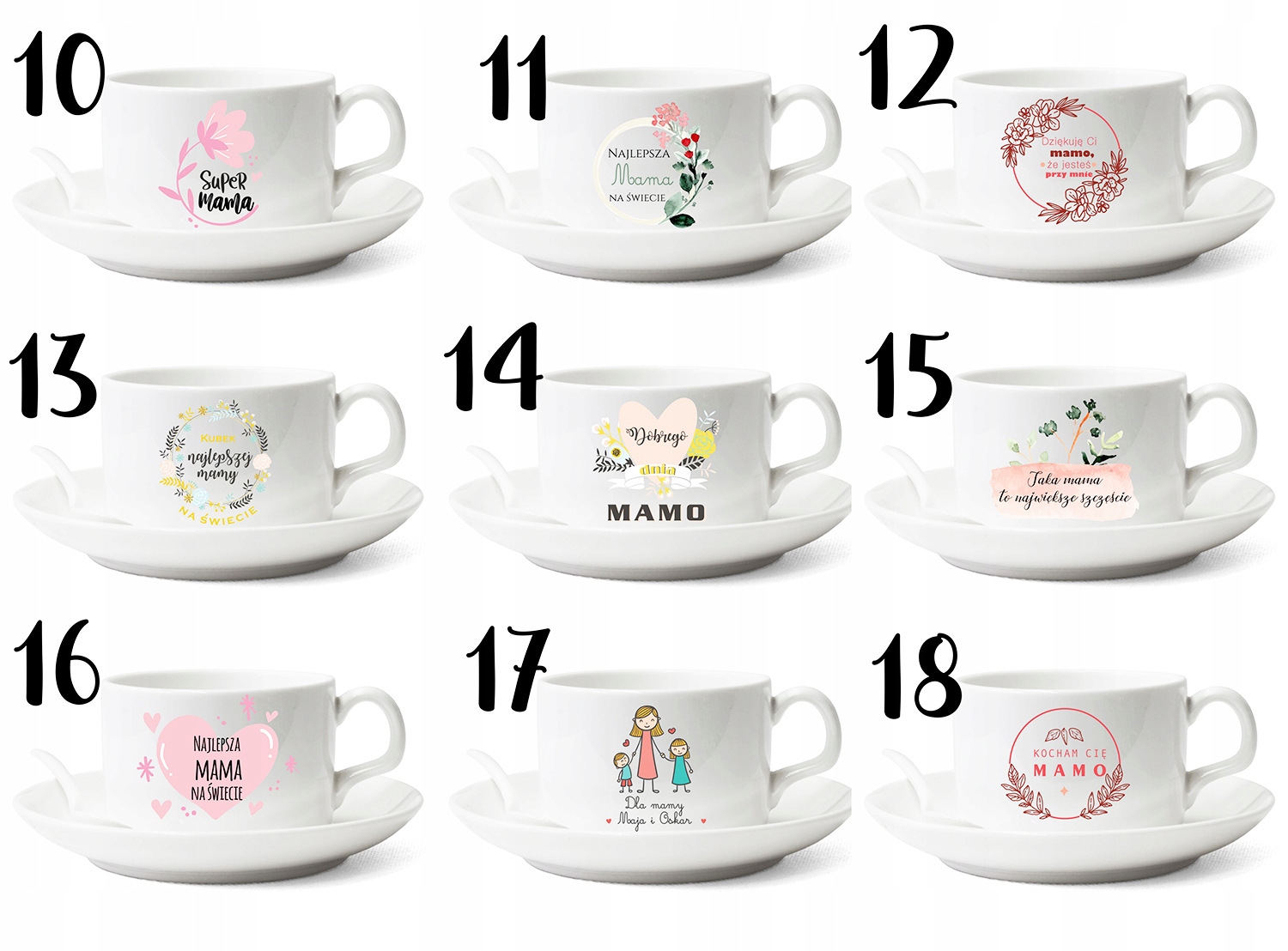 Csésze csészealj Ajándék Anyák napjára Szín fehér sokszínű