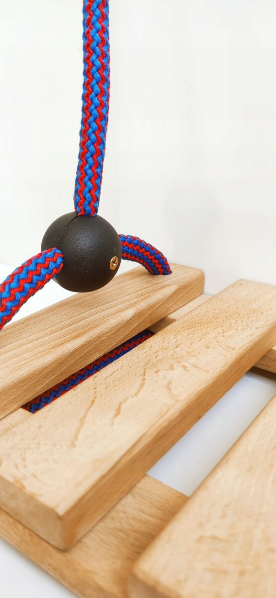 HUŚTAWKA DESKA drewniana naturalna z linami dla dzieci i dorosłych ECO Długość siedziska 43 cm