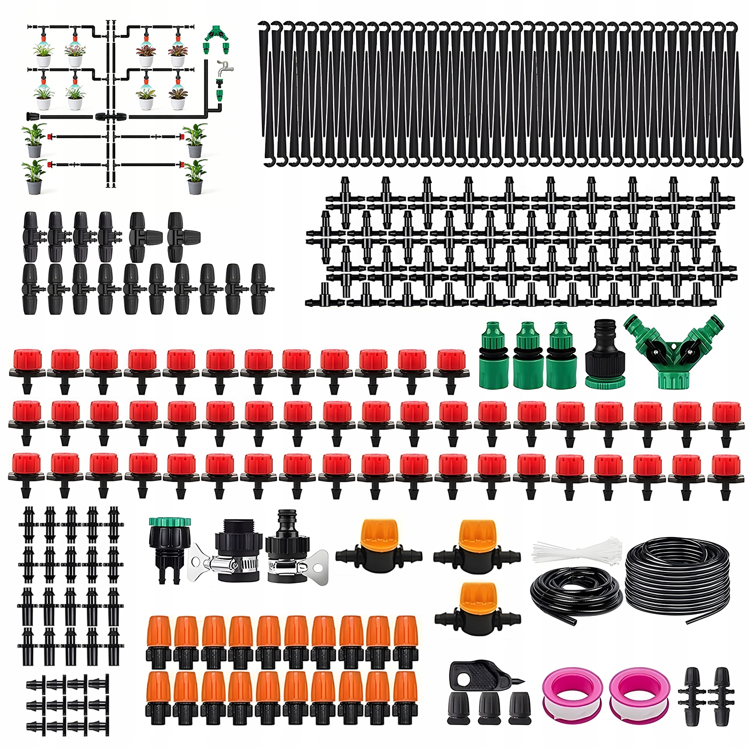 Sada Kapkového Zavlažování 340 Dílů 55 M 15 M – Úspora Vody